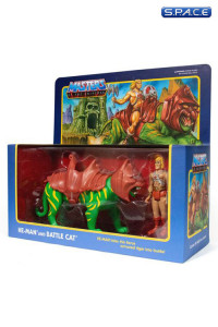 Bundle of 2: Panthor & Battle Cat ReAction Figures (Masters of the Universe)