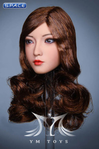 1/6 Scale Aoi Head Sculpt (long brown curly hair)