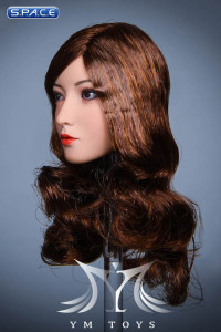 1/6 Scale Aoi Head Sculpt (long brown curly hair)