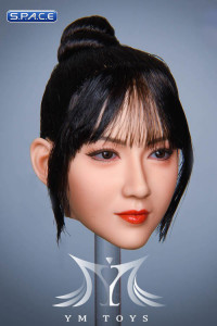 1/6 Scale Saki Head Sculpt (black hair with Messy Bun)