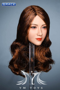 1/6 Scale Saki Head Sculpt (long brown curly hair)