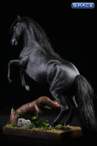 1/12 Scale rising Hanoverian Warmblood Horse (black)