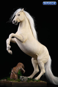 1/12 Scale rising Hanoverian Warmblood Horse (white)