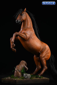 1/12 Scale rising Hanoverian Warmblood Horse (brown)