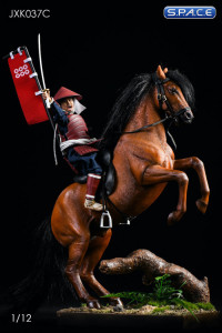 1/12 Scale rising Hanoverian Warmblood Horse (brown)