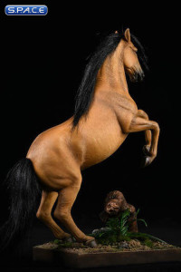 1/12 Scale rising Hanoverian Warmblood Horse (buckskin)