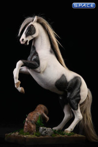 1/12 Scale rising Hanoverian Warmblood Horse (black & white)