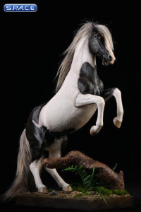 1/12 Scale rising Hanoverian Warmblood Horse (black & white)
