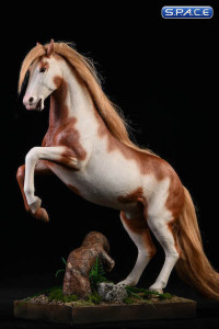 1/12 Scale rising Hanoverian Warmblood Horse (brown & white)