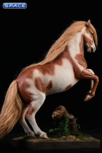 1/12 Scale rising Hanoverian Warmblood Horse (brown & white)