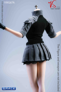 1/6 Scale Tennis Skirt with Sweatshirt (grey/black)