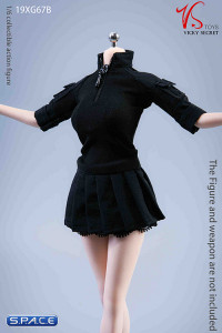 1/6 Scale Tennis Skirt with Sweatshirt (black)