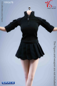 1/6 Scale Tennis Skirt with Sweatshirt (black)