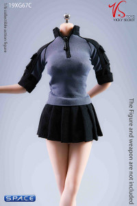 1/6 Scale Tennis Skirt with Sweatshirt (grey)