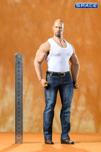 1/6 Scale Tanktop and Jeans Set for muscular men (white)