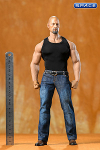 1/6 Scale Tanktop and Jeans Set for muscular men (black)