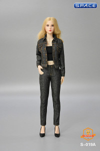 1/6 Scale Female casual denim Set (grey)