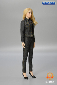 1/6 Scale Female casual denim Set (grey)