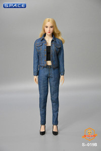 1/6 Scale Female casual denim Set (blue)