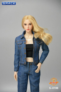 1/6 Scale Female casual denim Set (blue)