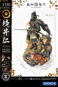 1/4 Scale Jin Sakai Ghost Armor Deluxe Version Ultimate Premium Masterline Statue - Bonus Version (Ghost of Tsushima)