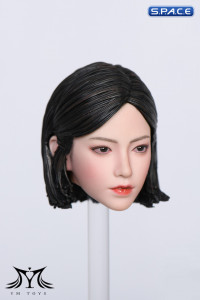 1/6 Scale Pomelo Head Sculpt with Leopard Cheongsam Dress Character Set (grey)