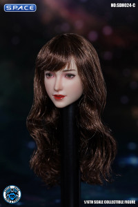 1/6 Scale Christin Head Sculpt (curly long brown hair)