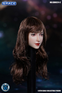 1/6 Scale Christin Head Sculpt (curly long brown hair)