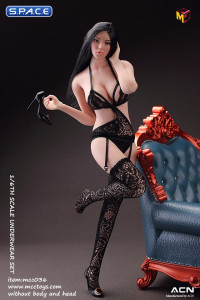 1/6 Scale female exquisite Lingerie Set medium size (black)