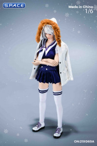 1/6 Scale Winter School Girl Character Set with white Coat