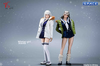 1/6 Scale Winter School Girl Character Set with white Coat