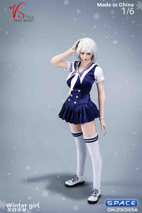 1/6 Scale Winter School Girl Character Set with white Coat