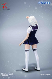 1/6 Scale Winter School Girl Character Set with white Coat