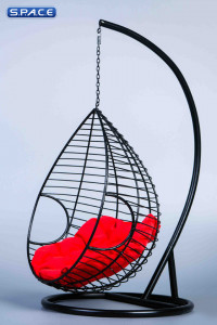 1/6 Scale Hanging Chair with red Pillow