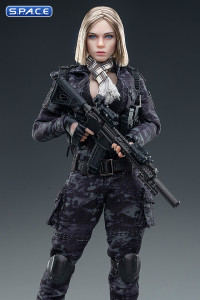 1/12 Scale Black MC Camouflage Woman Soldier - Villa
