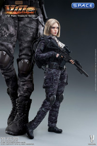 1/12 Scale Black MC Camouflage Woman Soldier - Villa