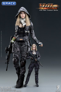 1/12 Scale Black MC Camouflage Woman Soldier - Villa