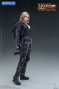 1/12 Scale Black MC Camouflage Woman Soldier - Villa