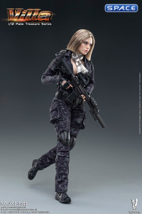 1/12 Scale Black MC Camouflage Woman Soldier - Villa