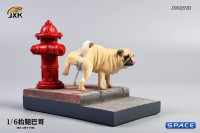 1/6 Scale brown Pug leg lift including hydrant base