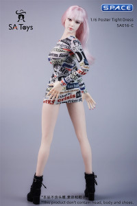 1/6 Scale Poster Print Dress Version C