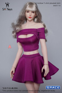 1/6 Scale strapless Top with Skirt (dark purple)