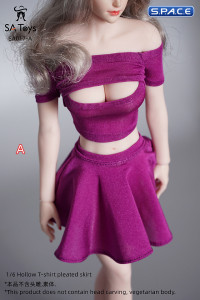 1/6 Scale strapless Top with Skirt (dark purple)