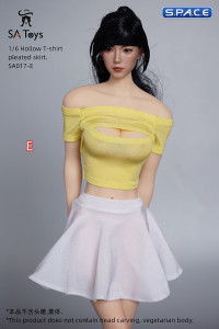 1/6 Scale strapless Top with Skirt (yellow/white)