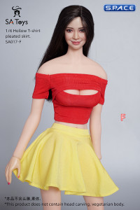 1/6 Scale strapless Top with Skirt (red/yellow)