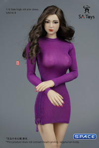 1/6 Scale zipper Dress (purple)