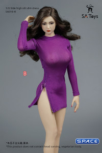 1/6 Scale zipper Dress (purple)