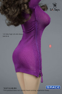 1/6 Scale zipper Dress (purple)