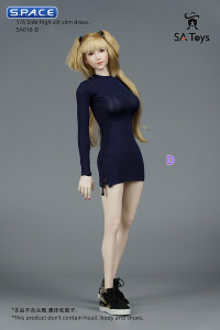 1/6 Scale zipper Dress (navy blue)