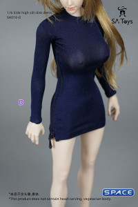 1/6 Scale zipper Dress (navy blue)